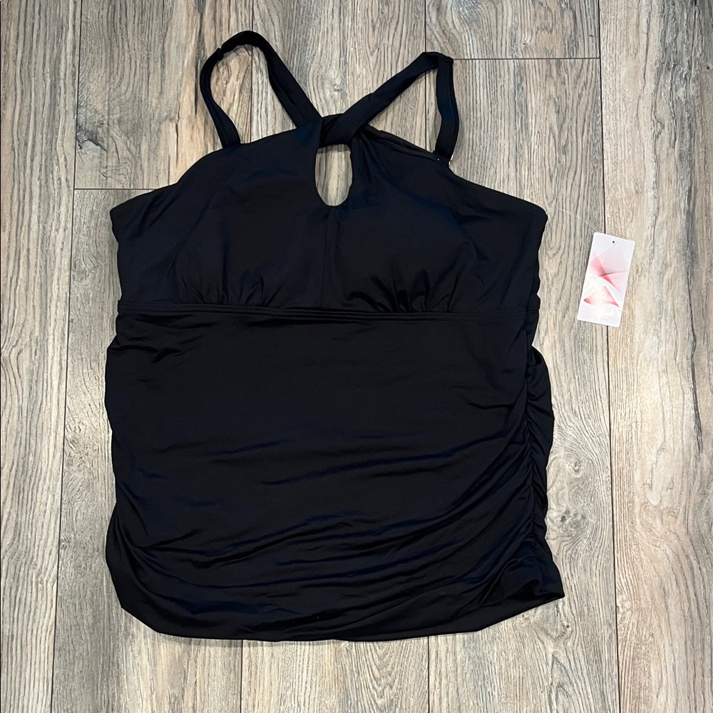 Lands' End Black Tankini Top